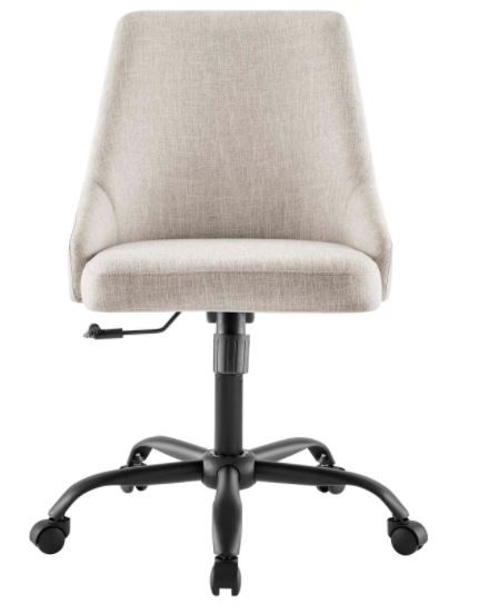 Nate Swivel Upholstered Office Chair - Beige thumbnail 4