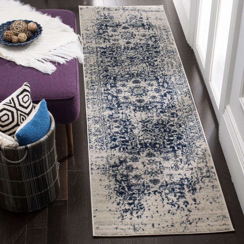 Katie Oriental Cream Navy Area Rug thumbnail 2