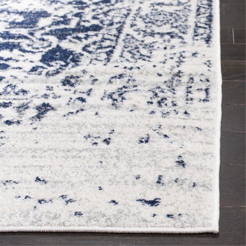 Katie Oriental Cream Navy Area Rug thumbnail 3