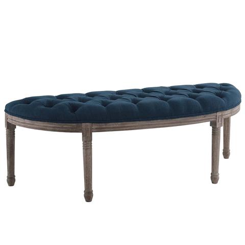 Esme Vintage Upholstered Fabric Bench - Navy thumbnail 3