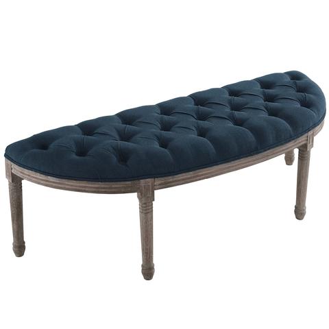 Esme Vintage Upholstered Fabric Bench - Navy thumbnail 4