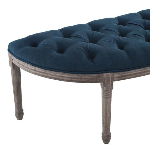 Esme Vintage Upholstered Fabric Bench - Navy thumbnail 5
