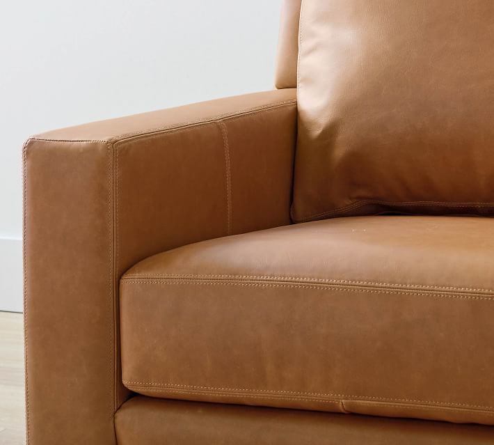 York Square Arm Leather Sofa thumbnail 2