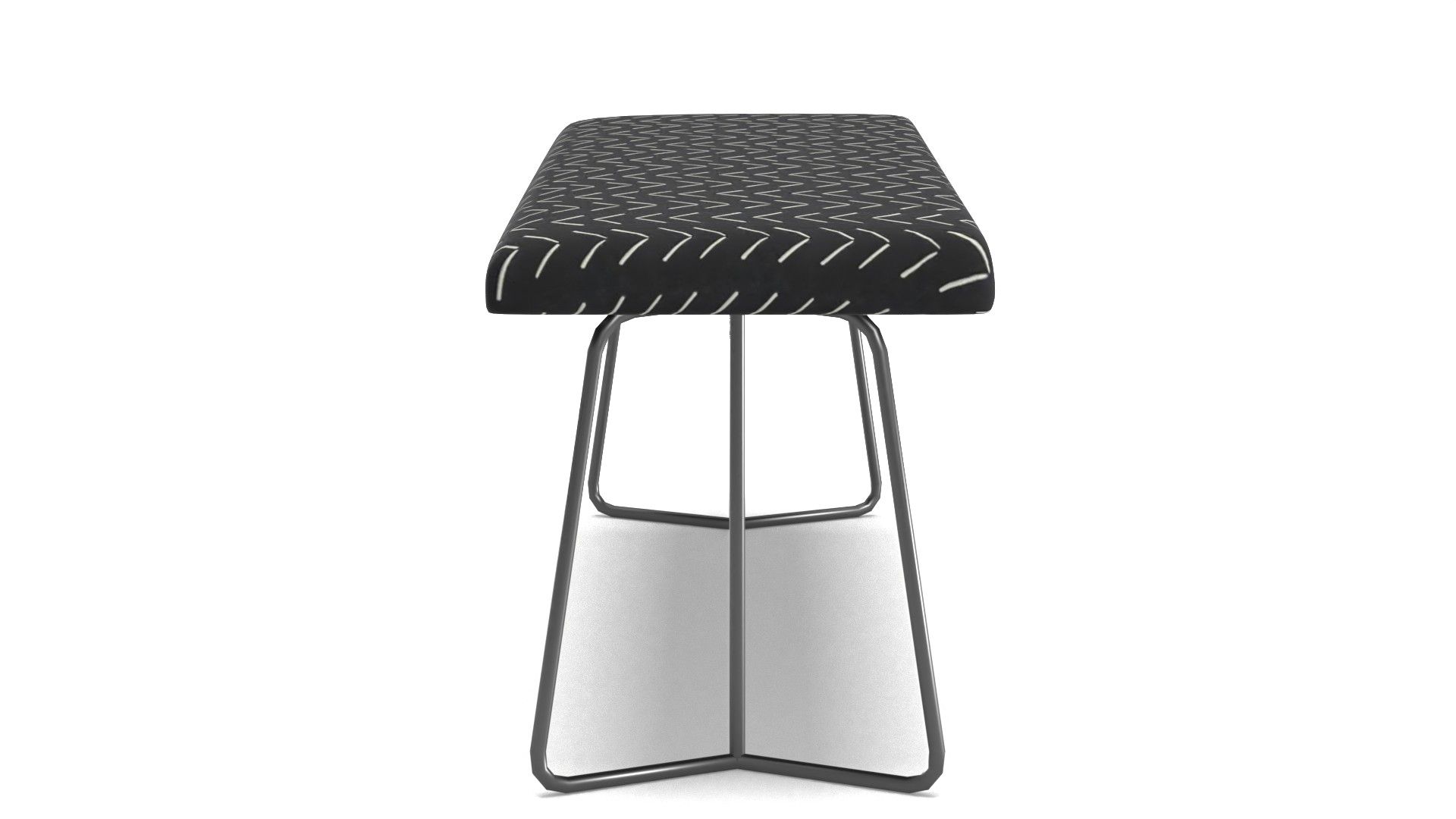 Mudcloth Big Arrows in Black and White Bench thumbnail 2