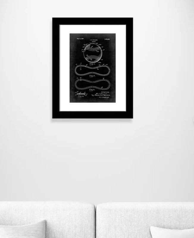 Vintage Baseball Patent Framed Graphic Art Print thumbnail 3