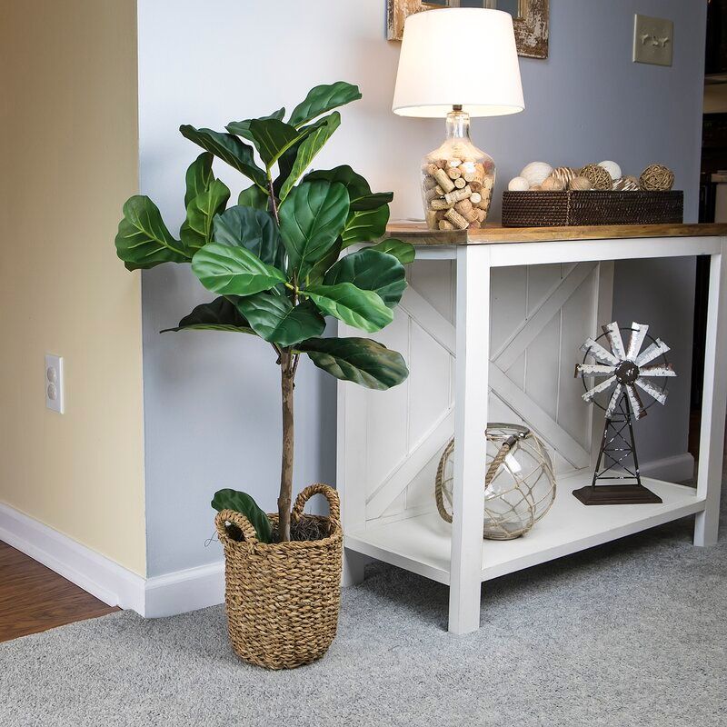 30 Artificial Fiddle Leaf Fig Tree in Basket thumbnail 2
