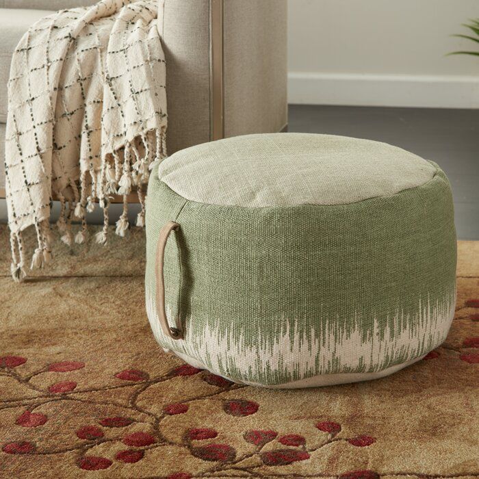 Mika Round Abstract Pouf Ottoman thumbnail 3