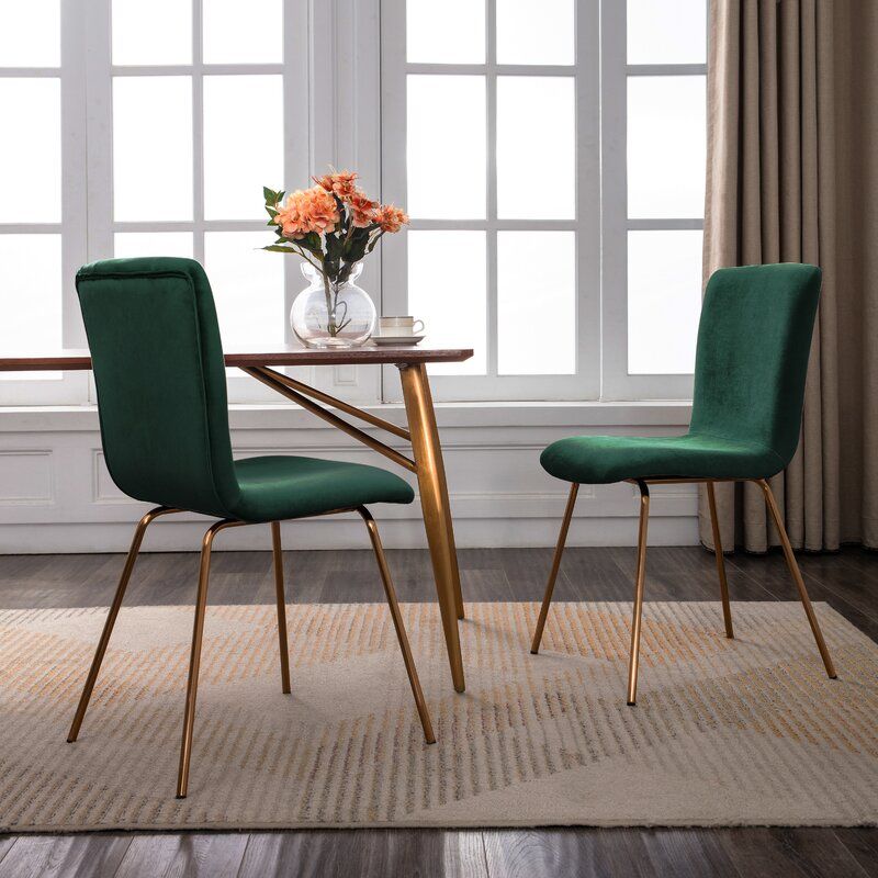 Travers Velvet Upholstered Side Chair Set of 2 thumbnail 3