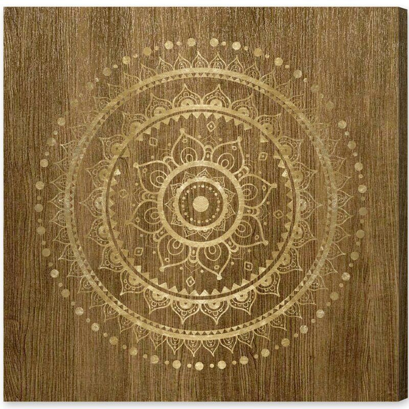 Mandala Foil and Natural Wood Graphic Art Print thumbnail 3