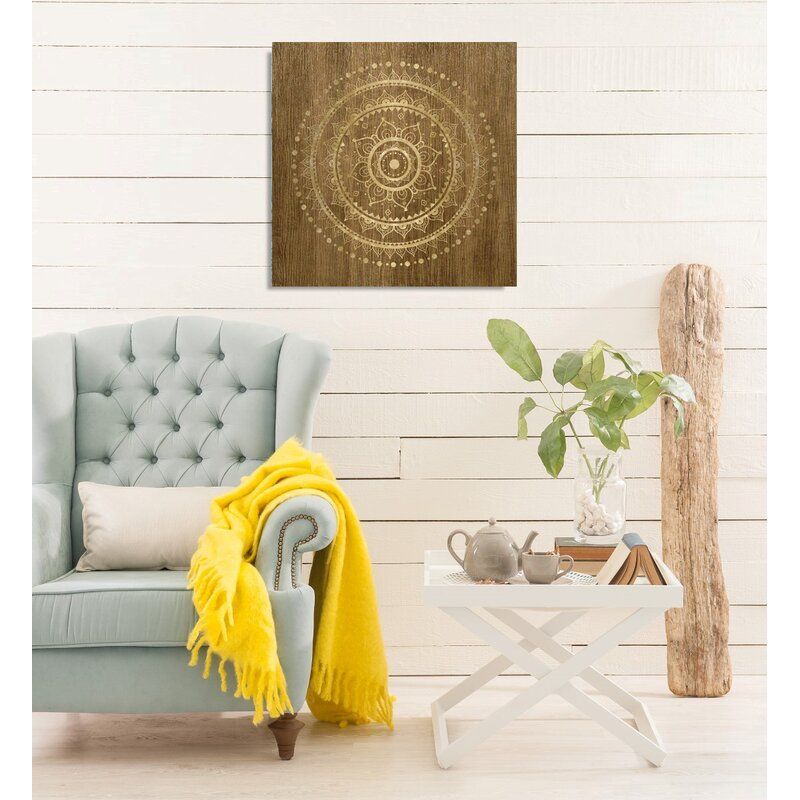 Mandala Foil and Natural Wood Graphic Art Print thumbnail 6