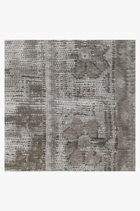 Vintage Daisy Bordered Grey Rug-6'x6' thumbnail 3