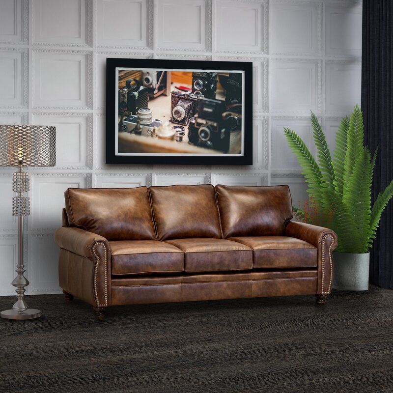 Eddahbi Brown Top Grain Leather Sofa thumbnail 2