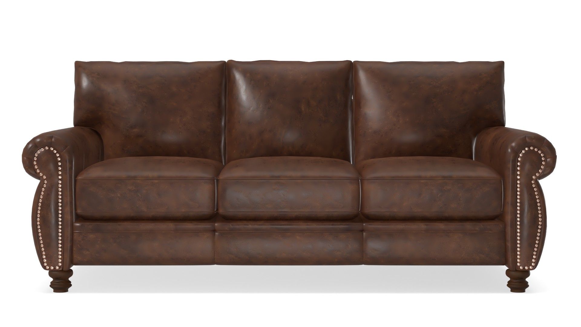 Eddahbi Brown Top Grain Leather Sofa thumbnail 3