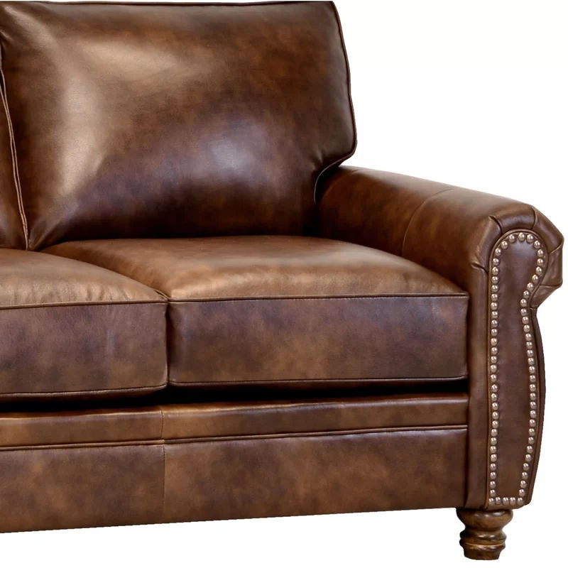Eddahbi Brown Top Grain Leather Sofa thumbnail 5