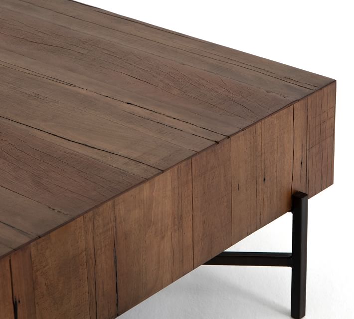 Fargo 41 Square Reclaimed Wood Coffee Table  thumbnail 2