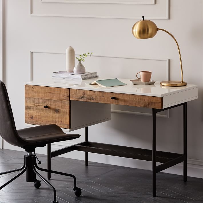 Reclaimed Wood and Lacquer Desk thumbnail 3