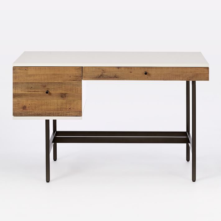 Reclaimed Wood and Lacquer Desk thumbnail 4