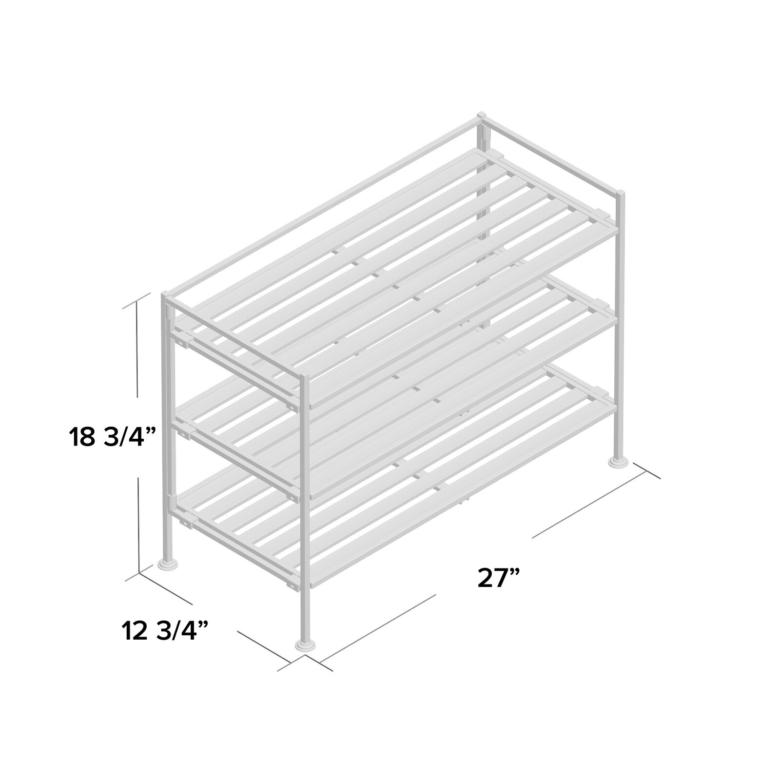 3 Tier 9 Pair Stackable Shoe Rack thumbnail 3