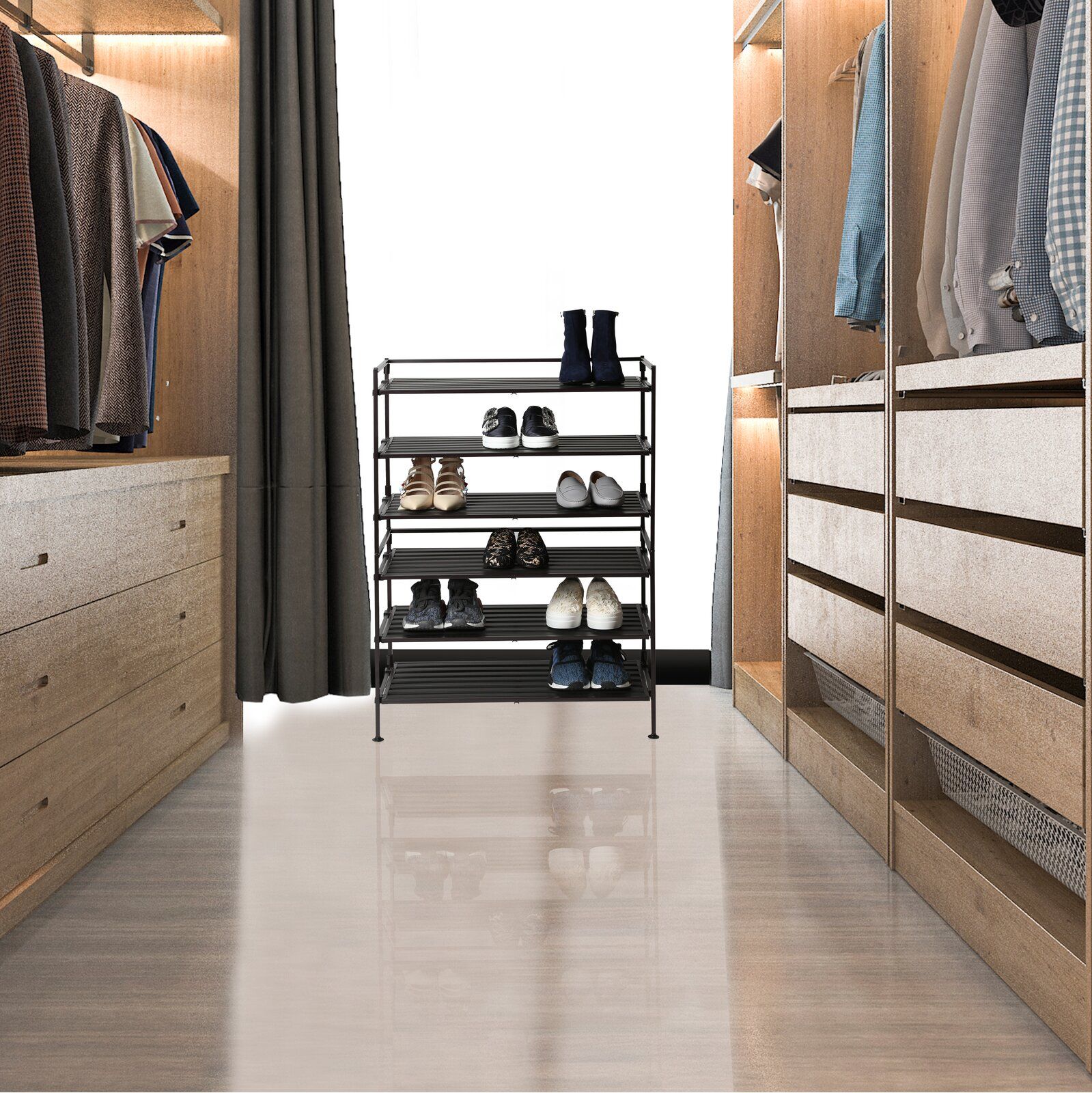 3 Tier 9 Pair Stackable Shoe Rack thumbnail 7