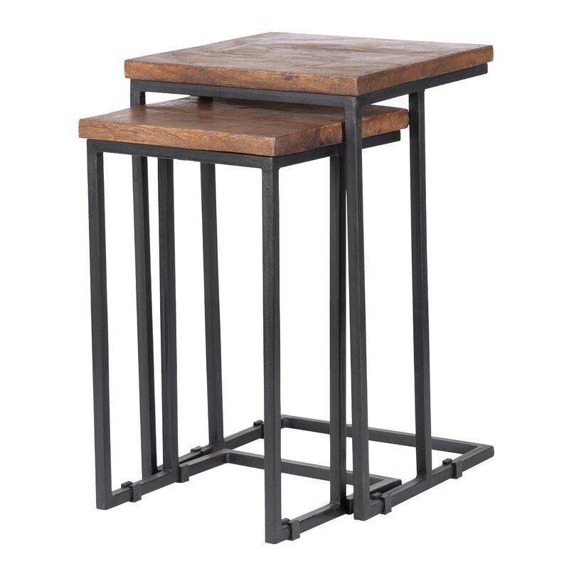 Eastville 26'' Tall Solid Wood C Table Nesting Tables thumbnail 4