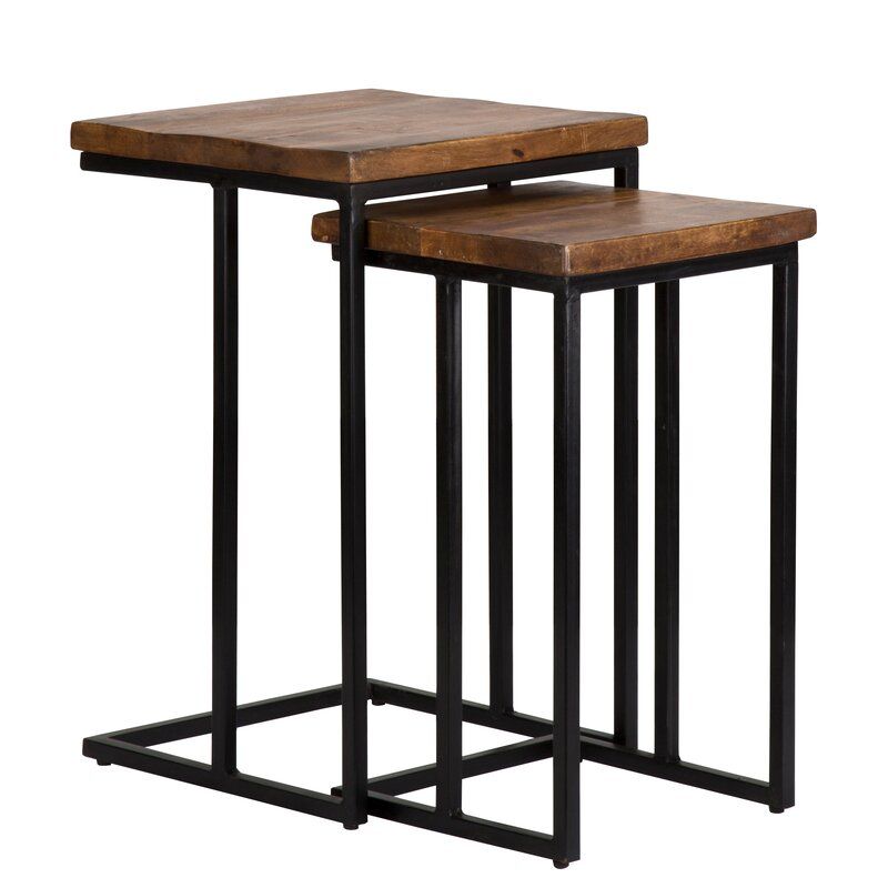 Eastville 26'' Tall Solid Wood C Table Nesting Tables thumbnail 2