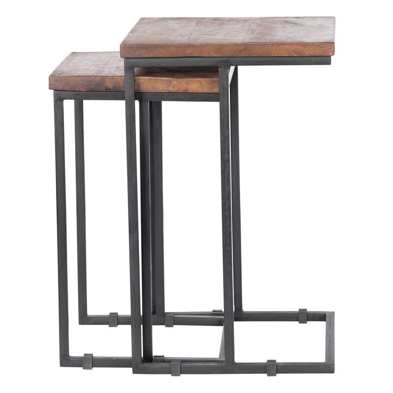 Eastville 26'' Tall Solid Wood C Table Nesting Tables thumbnail 3