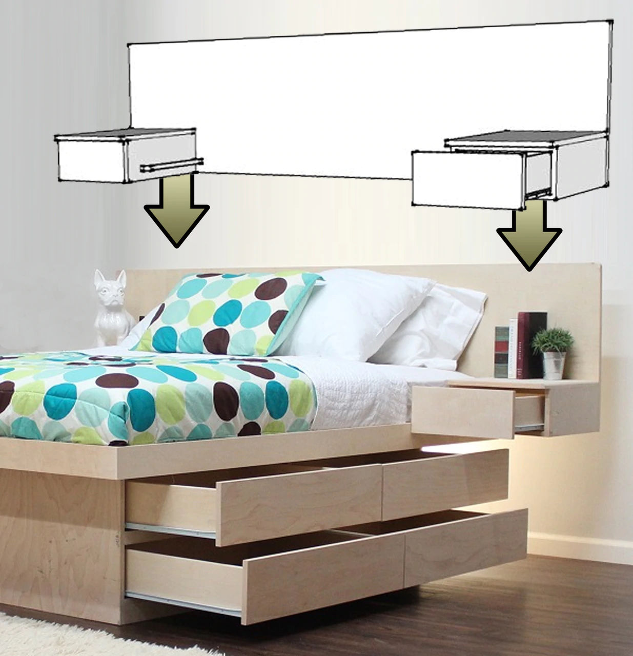 Full Floating Nightstands thumbnail 3