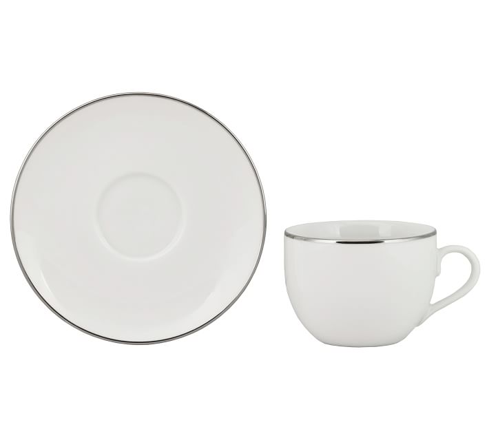 Metallic Rim Coupe Porcelain 24 Piece Dinnerware Set thumbnail 3