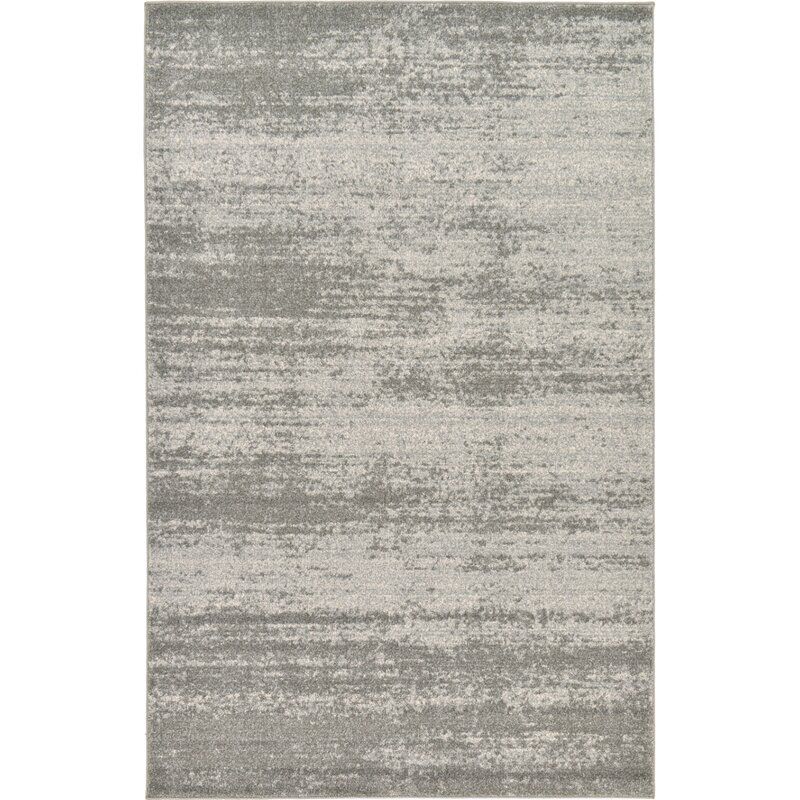 Croslin Abstract Light Gray Area Rug-9'x12' thumbnail 2