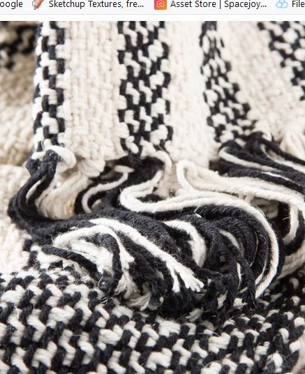 Siana Striped Black White Throw thumbnail 2