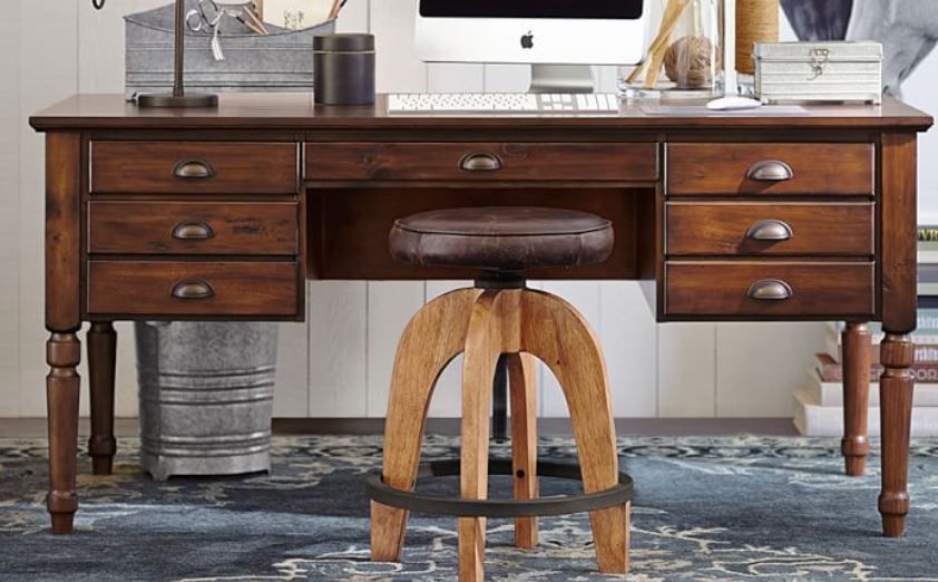 Printers Keyhole Desk with Drawers thumbnail 2
