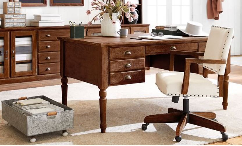 Printers Keyhole Desk with Drawers thumbnail 3