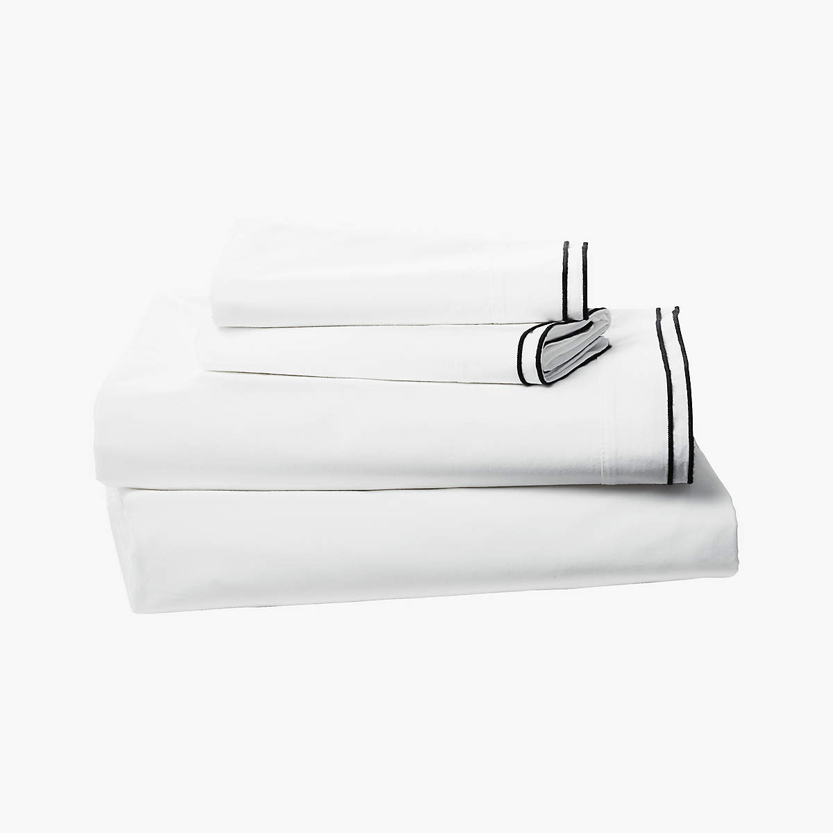 Overlock White With Black Trim Sheet -queen thumbnail 4