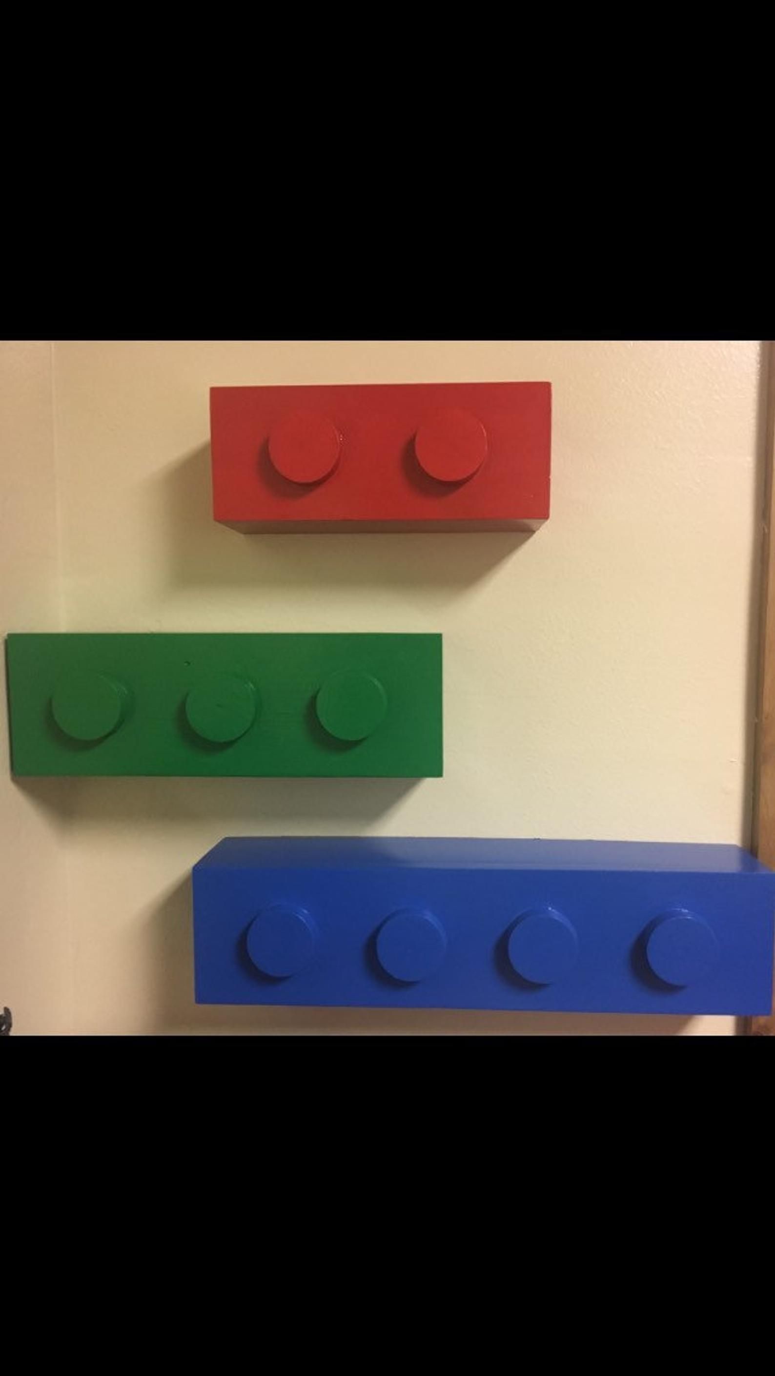 Lego inspired floating hidden compartment shelf thumbnail 2