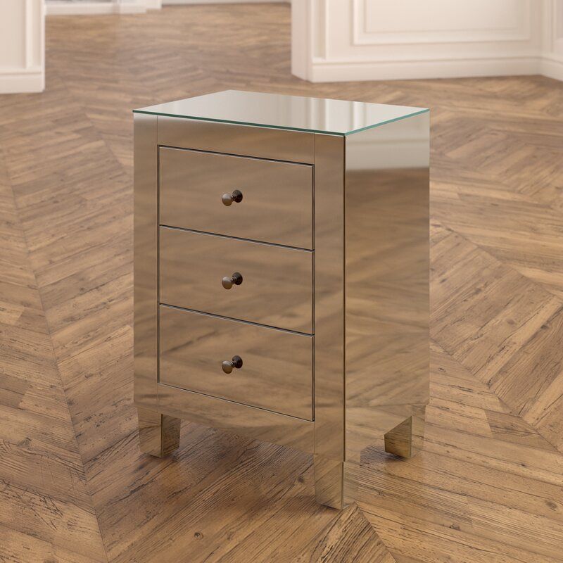 Brixton 25'' Tall 3 - Drawer Mirrored Accent Chest thumbnail 3