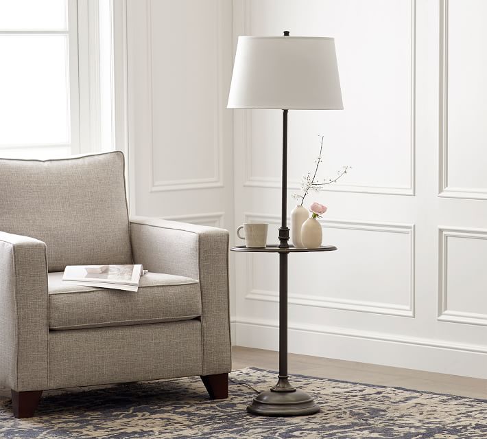 Chelsea Metal Floor Lamp With Tray thumbnail 2