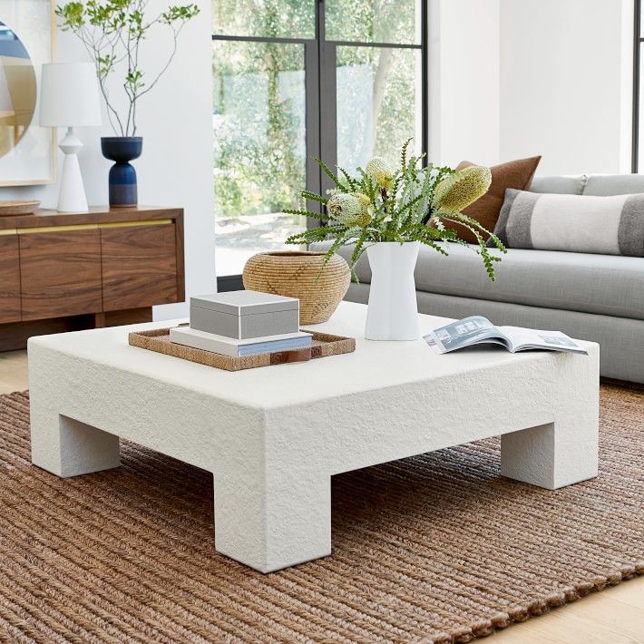 Matte White Square Coffee Table thumbnail 2