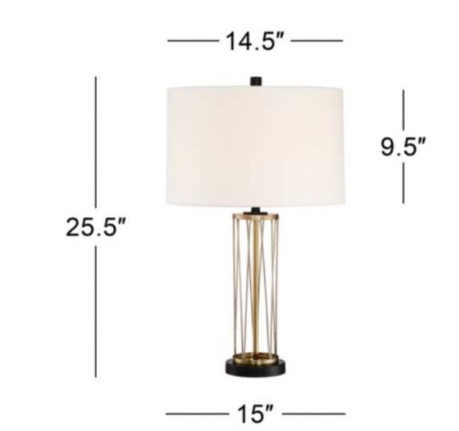 Nathan Gold Cage USB Table Lamps Set of 2 thumbnail 5