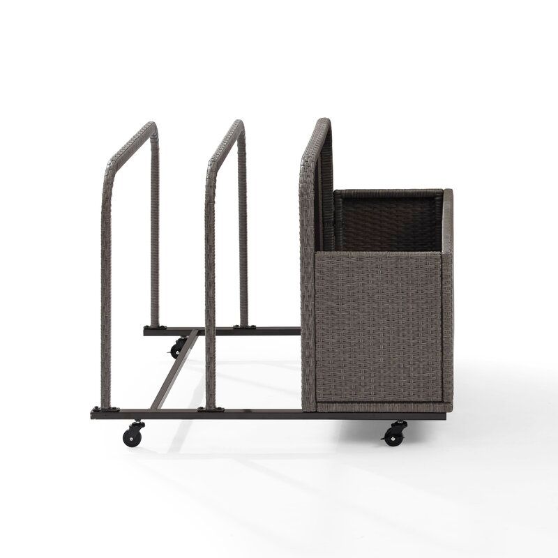 Crawfordsville Outdoor Wicker Float Caddy Table Dolly  thumbnail 2