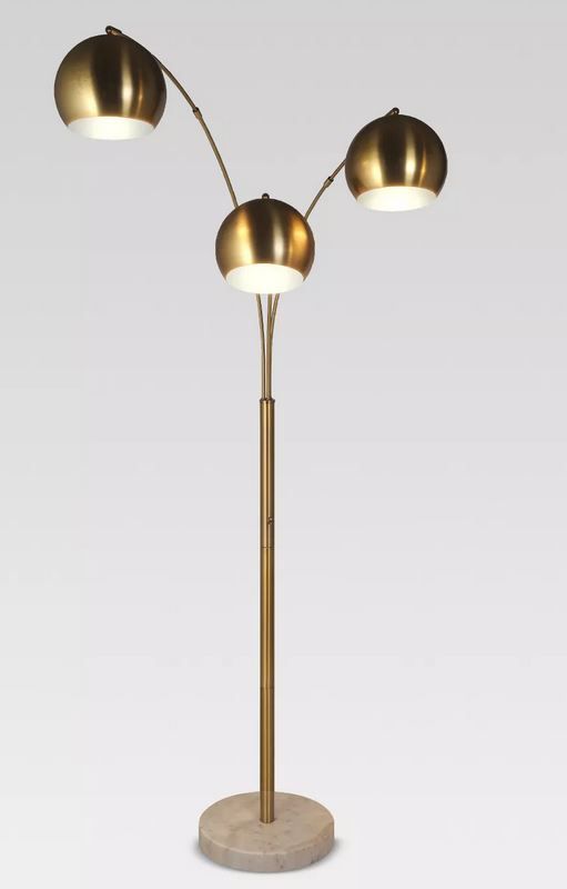 Span 3-Head Metal Globe Floor Lamp thumbnail 2