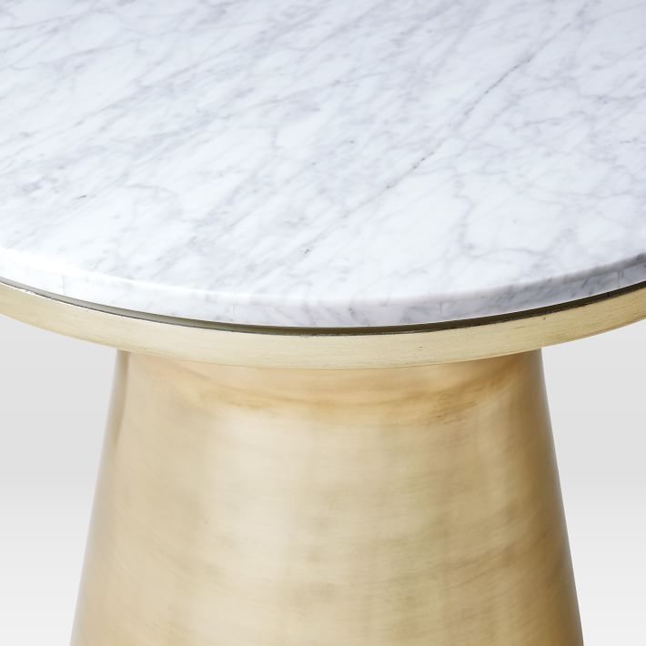 Marble Topped Pedestal Side Table thumbnail 3