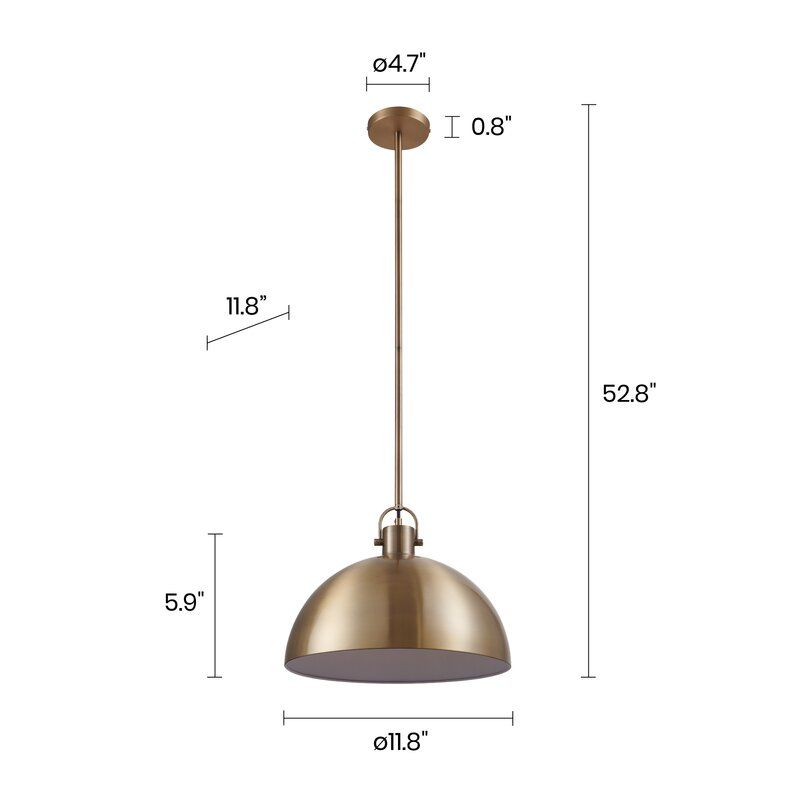 Devondra 1 Light Single Dome Pendant thumbnail 4