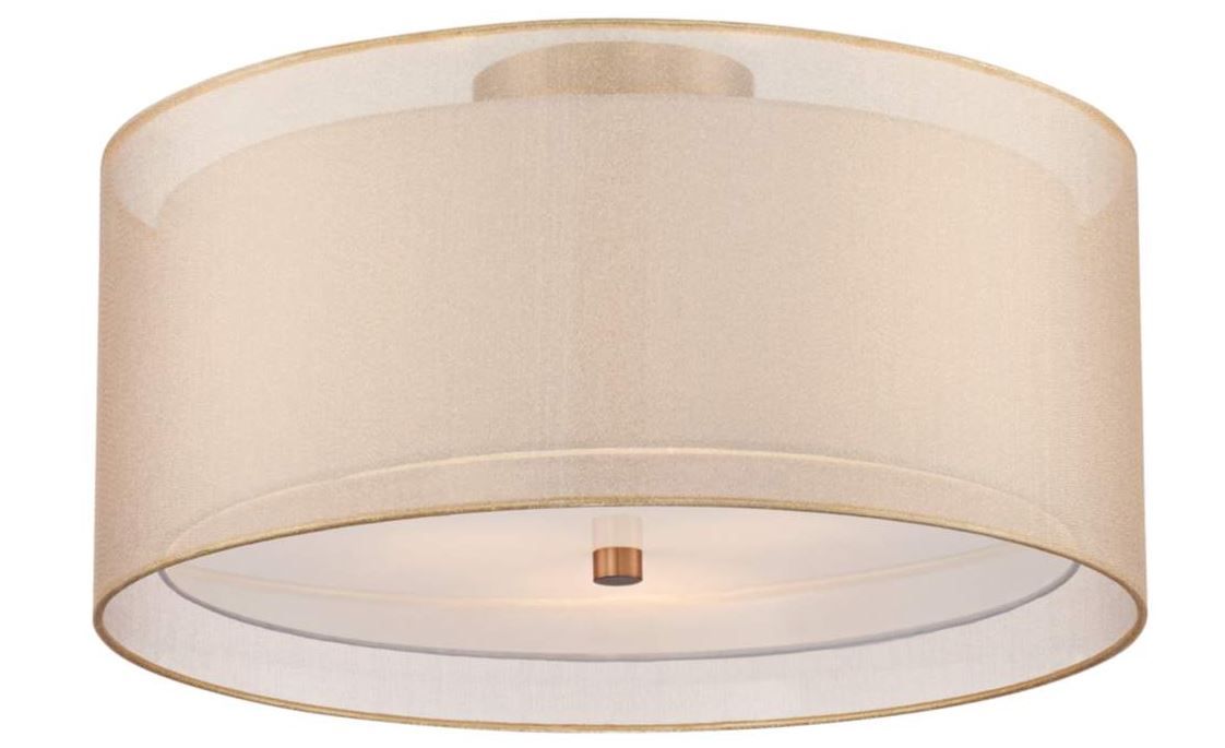 Possini Euro Double Drum 18 Wide Champagne Ceiling Light thumbnail 2