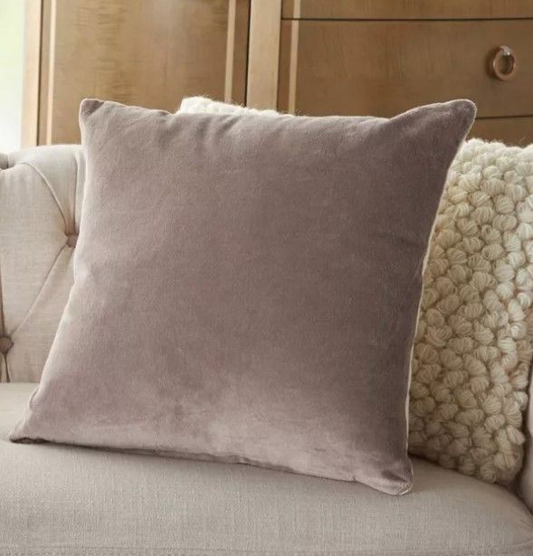 Solid Velvet Square Throw Pillow Nourison thumbnail 2