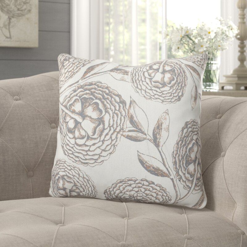 Bobbi Blooms Antique Flower Square Pillow Cover With Insert-16"x16" thumbnail 3