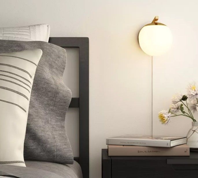 Single Globe Sconce White thumbnail 3