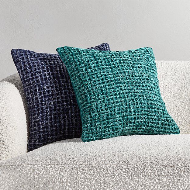 VORTEX WAFFLE WEAVE PILLOW TEAL thumbnail 2
