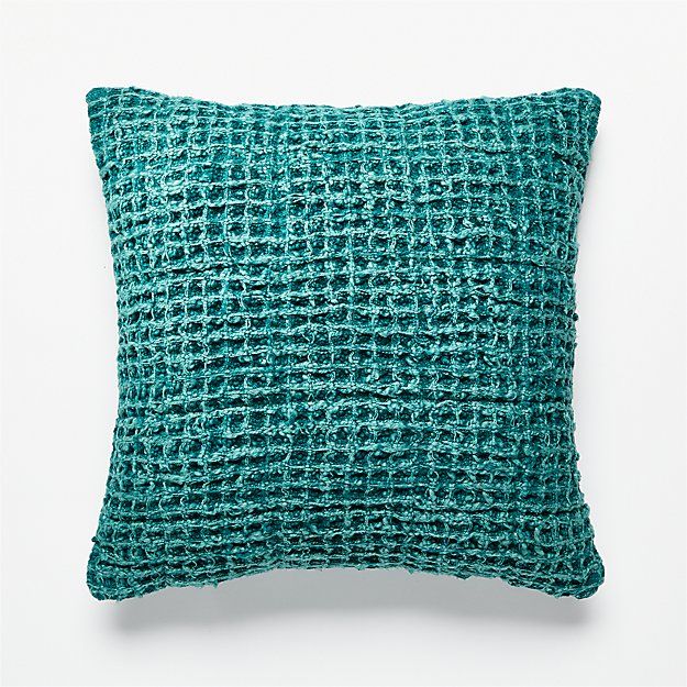 VORTEX WAFFLE WEAVE PILLOW TEAL thumbnail 3