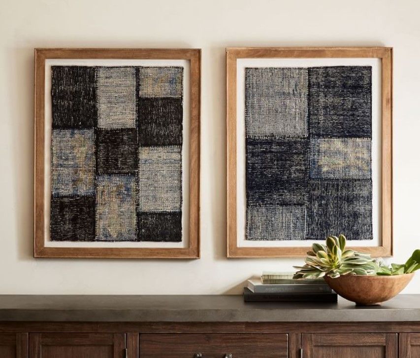 Framed Patchwork Textile Wall Art thumbnail 2