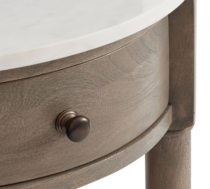 Alexandra 21" Round Marble Nightstand thumbnail 3